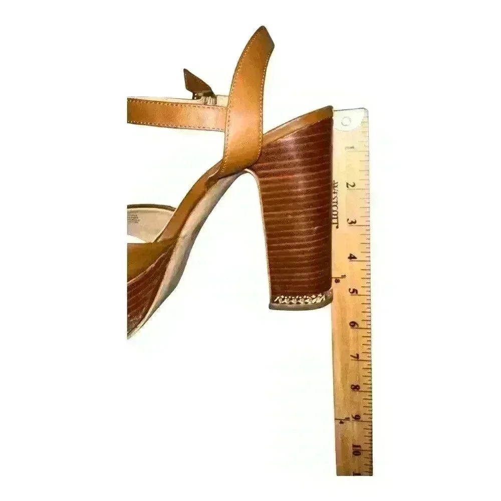 Michael‎ Kors Tan Divia Block Heel Sandals, Size 8